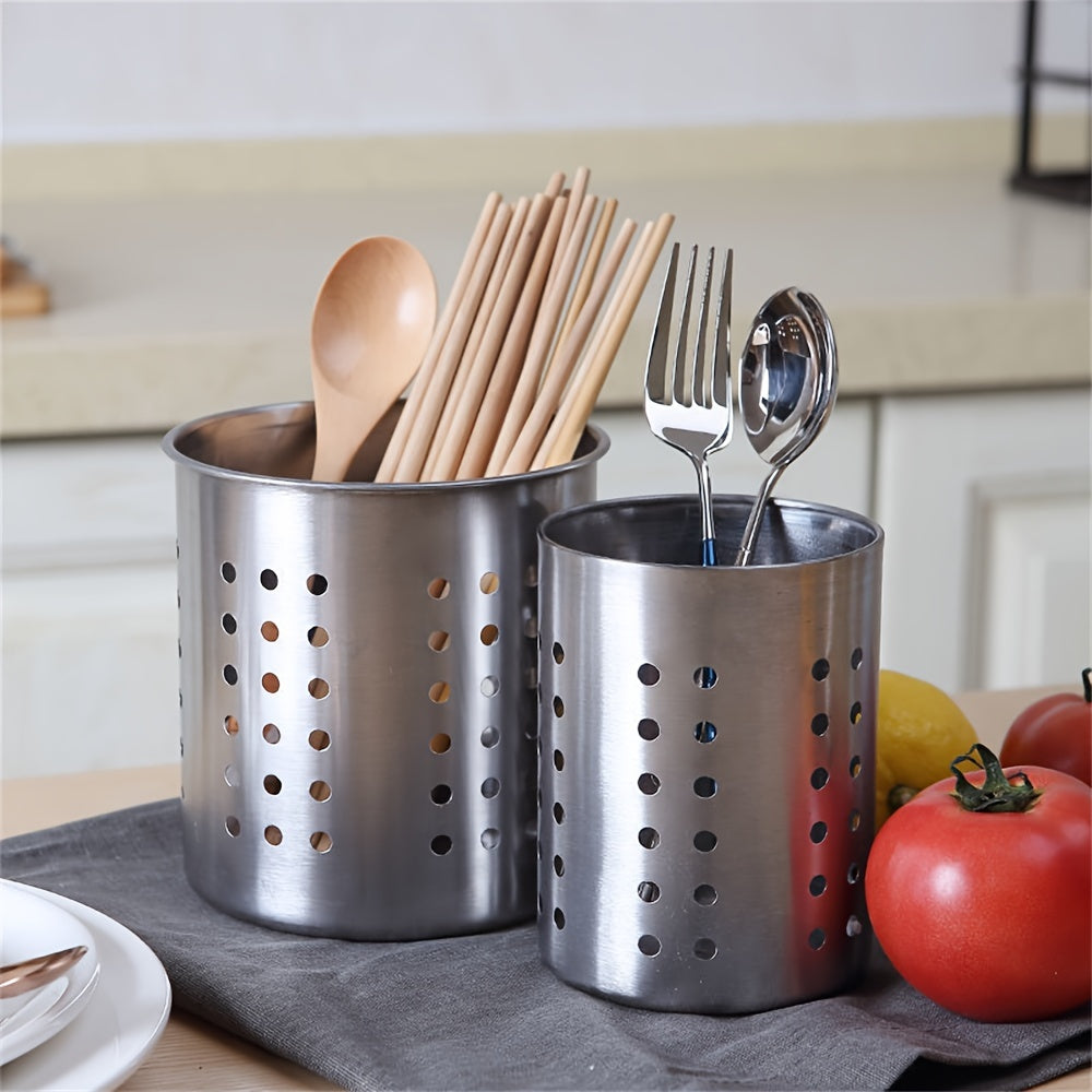 Holder for chopsticks with round holes, made of stainless steel