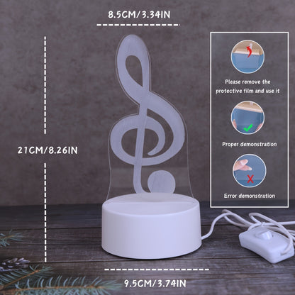 3D Music Note Night Light - USB-Powered Table Lamp, Ideal Gift for Bedroom Decor