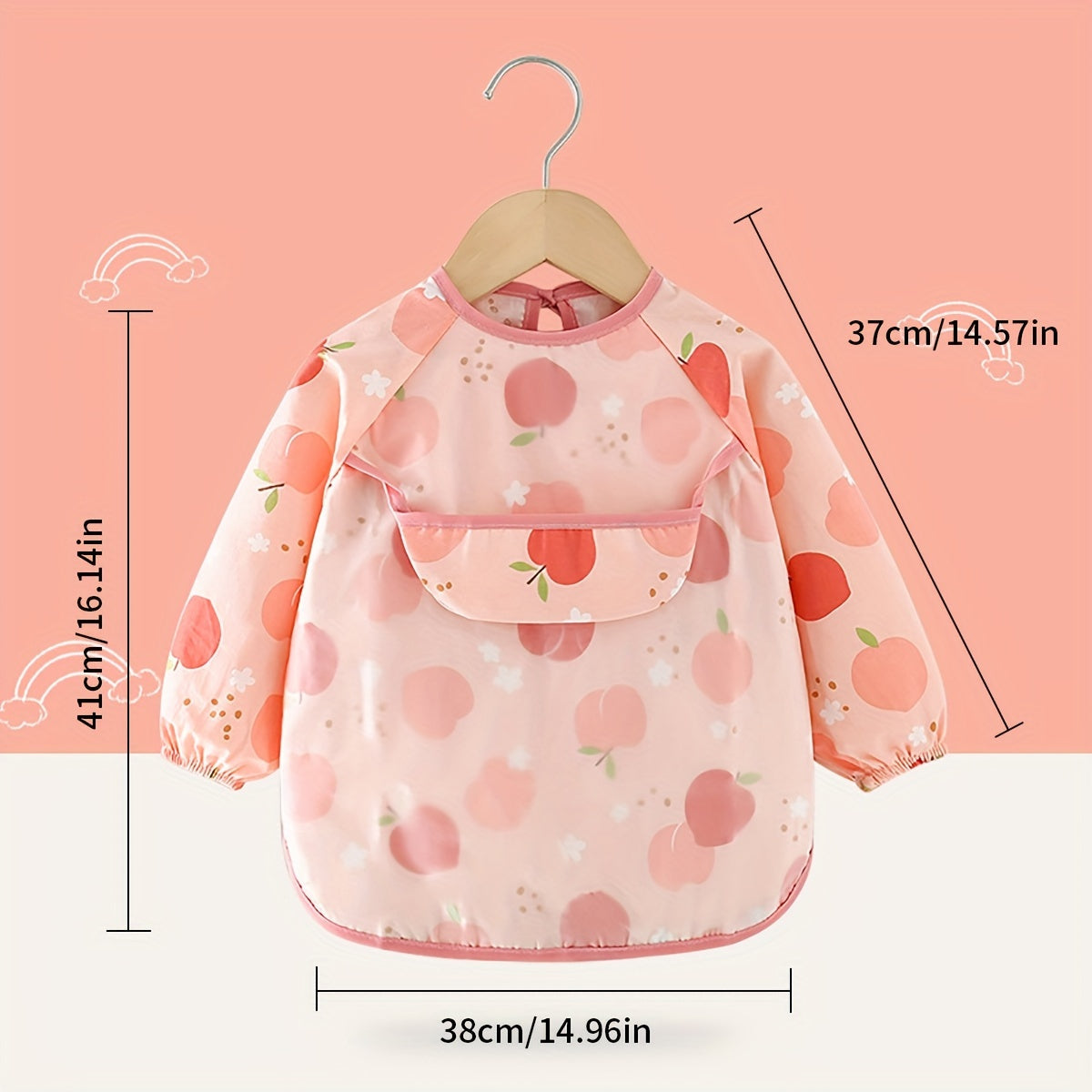 Autumn and Winter Waterproof Dining Bib with Long Sleeves, Reversible Design for Comfortable and Breathable Home Feeding Experience