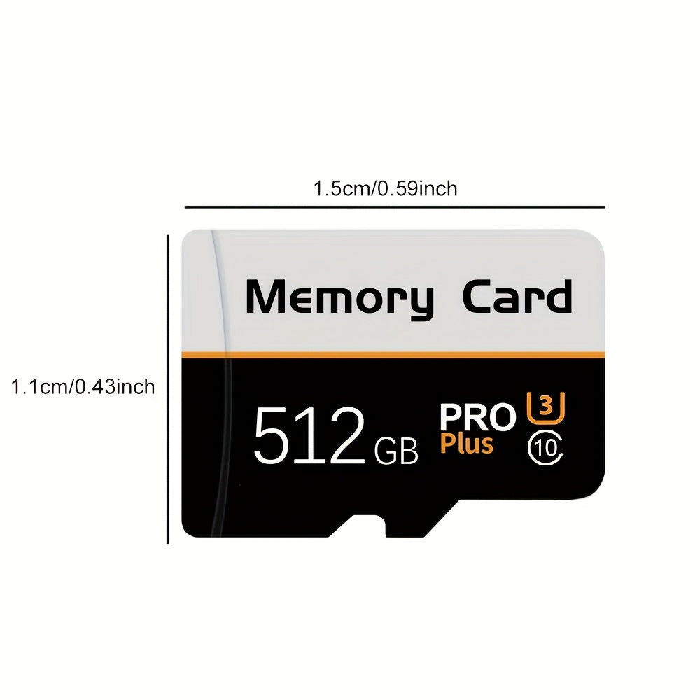 High-speed 512GB and 128GB microSD cards for smartphones, tablets, cameras, and surveillance systems.