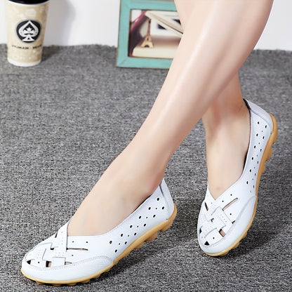 Women's Slip On Flat Shoes with Hollow Out Design, Lightweight and Comfortable