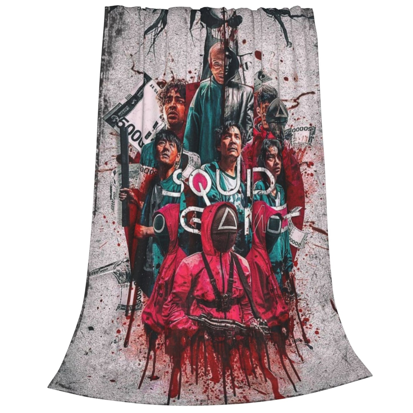 SQUAD GAME" Themed Flannel Throw Blanket - Luxuriously Soft and Cozy for Year-Round Comfort on Couch, in Office, on Bed, or while Camping - Featuring Unique Splatter Design, Ideal for Gifting during the Holiday Season