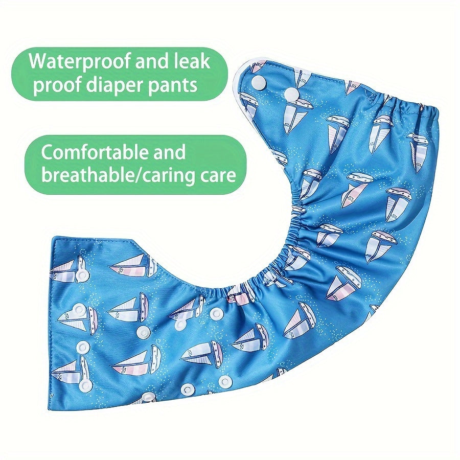 BooBee 6-Pack of Reusable Cloth Diapers - Adjustable and Washable Polyester Covers in a Variety of Patterns. The Perfect Gift for Christmas, Halloween, or Thanksgiving! Fits Babies Weighing 3.63-10.43 KG.