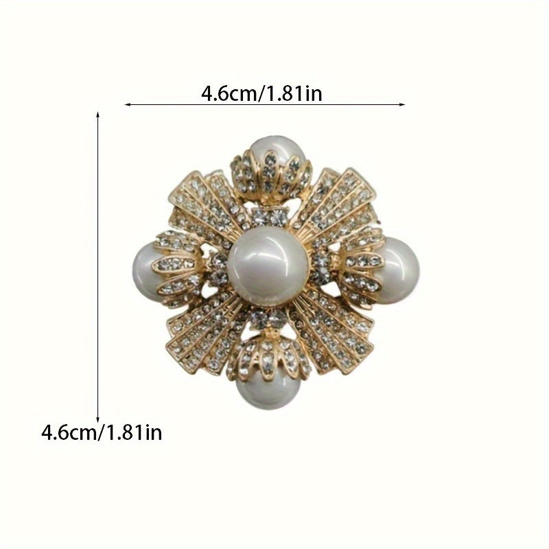 The stunning Enamel Flower Brooch, adorned with countless shimmering rhinestones and complemented by sophisticated imitation pearls, is a chic and trendy piece of jewelry for women that also makes the perfect gift. This versatile accessory pairs