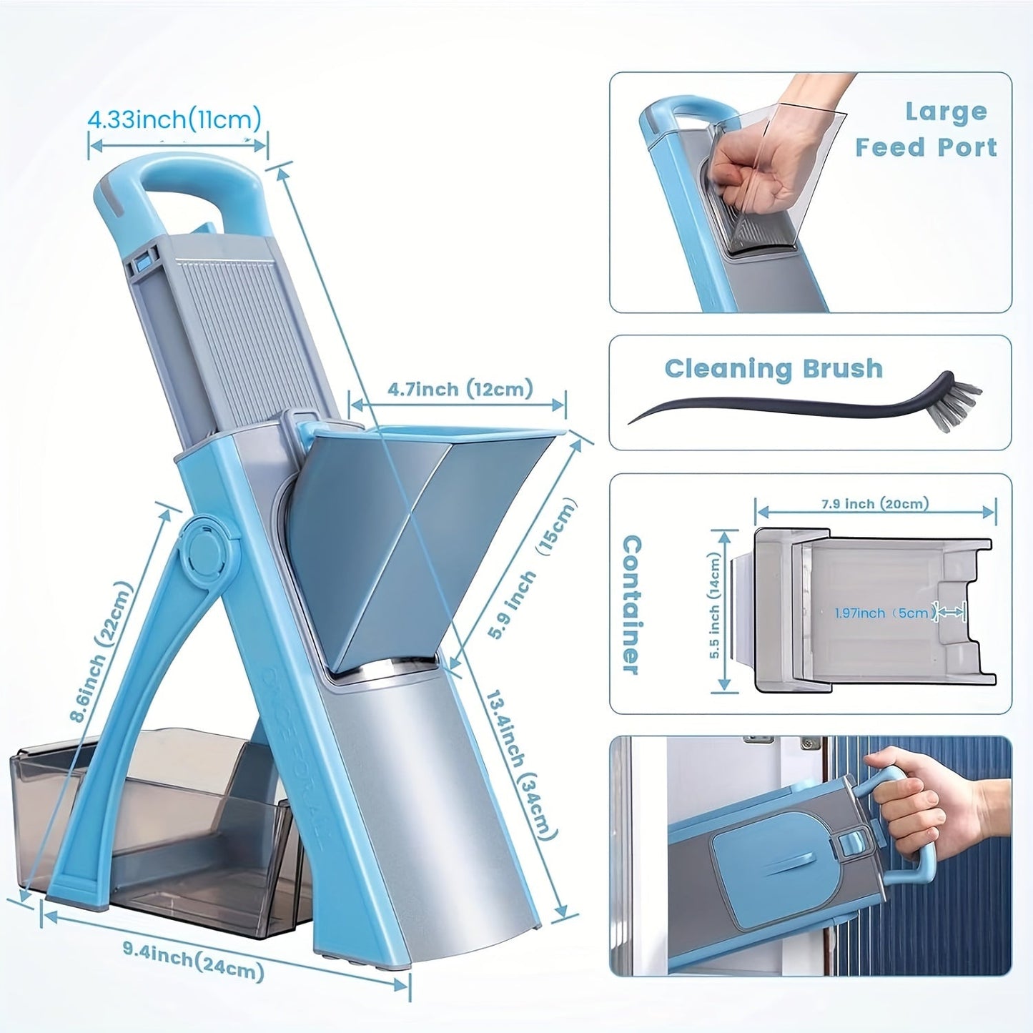 Multifunctional Manual Vegetable Chopper & Slicer - Convenient, Customizable Kitchen Tool with Suction Base for Effortless Dicing and Shredding