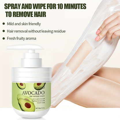 Avocado hair removal cream is plant-based, gentle, painless, and residue-free.