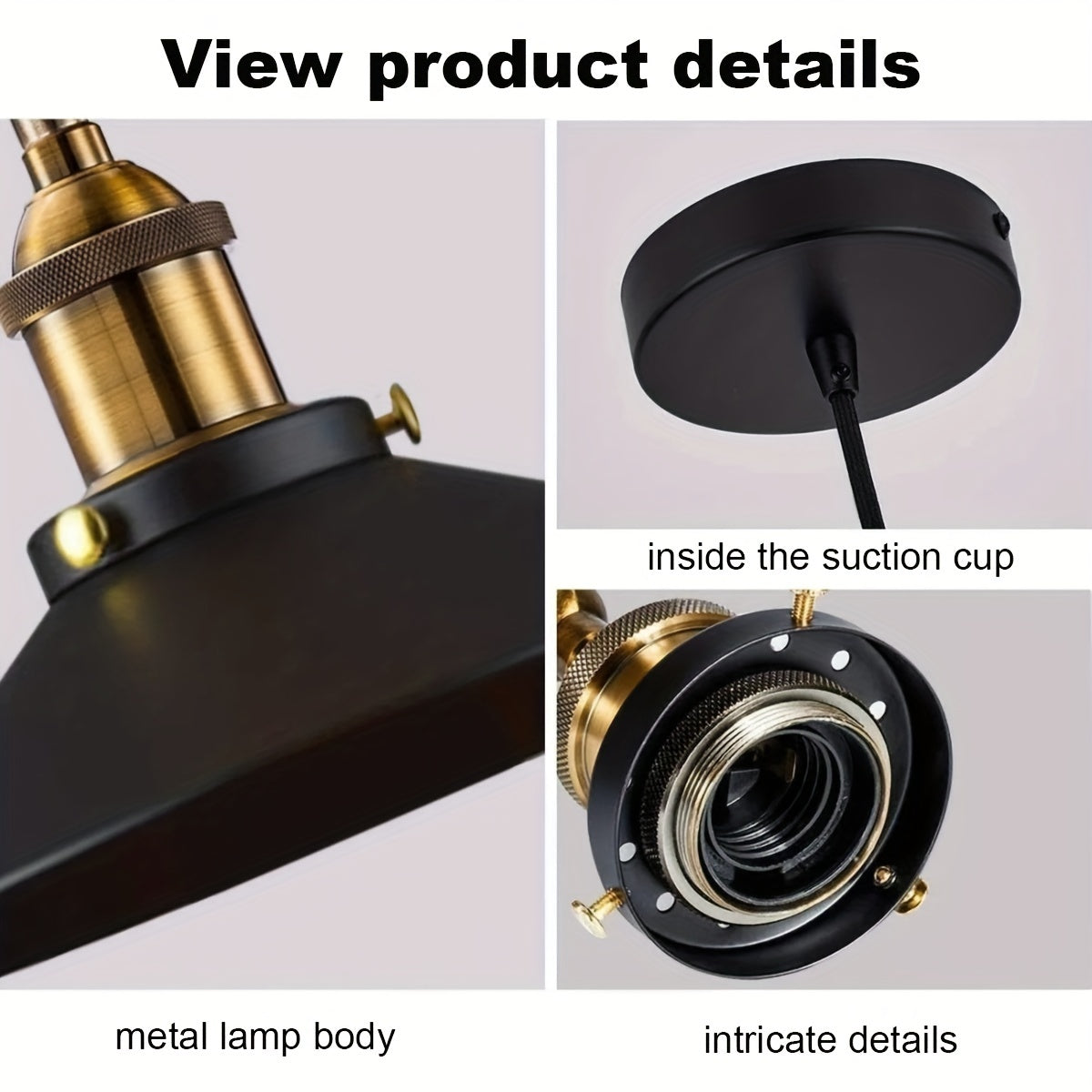 3-piece industrial pendant lamp set with E26/E27 base, includes screwdriver and electric tape as gift (bulb not included)