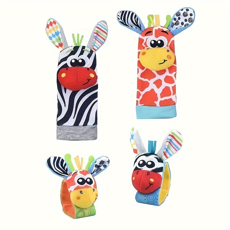 Plush Zebra Wrist Rattle Socks Set for Babies 0-12 Months - Perfect Gifts for Baby's Birthday, Halloween, Thanksgiving, Easter, and Christmas.