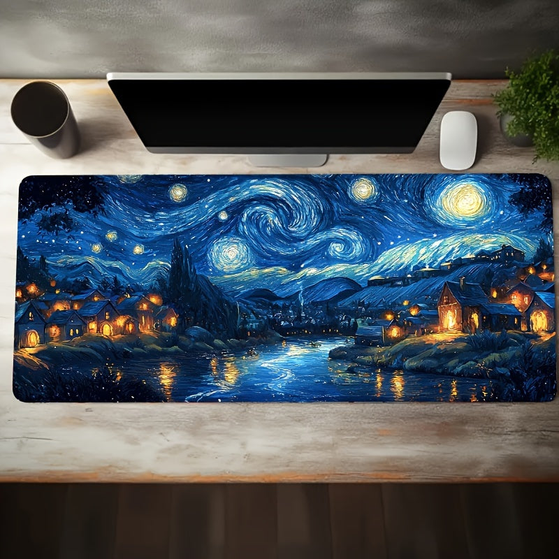 Artistic gaming mouse pad inspired by Starry Night - non-slip, water-resistant, precise control, perfect for gamers and professionals.