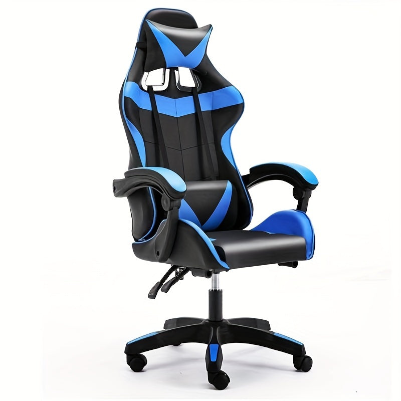 1pc Ergohuman Gaming Chair with adjustable headrest, 360° swivel, nylon frame, sponge filling, metal & plastic construction. Easy to clean without electricity needed.