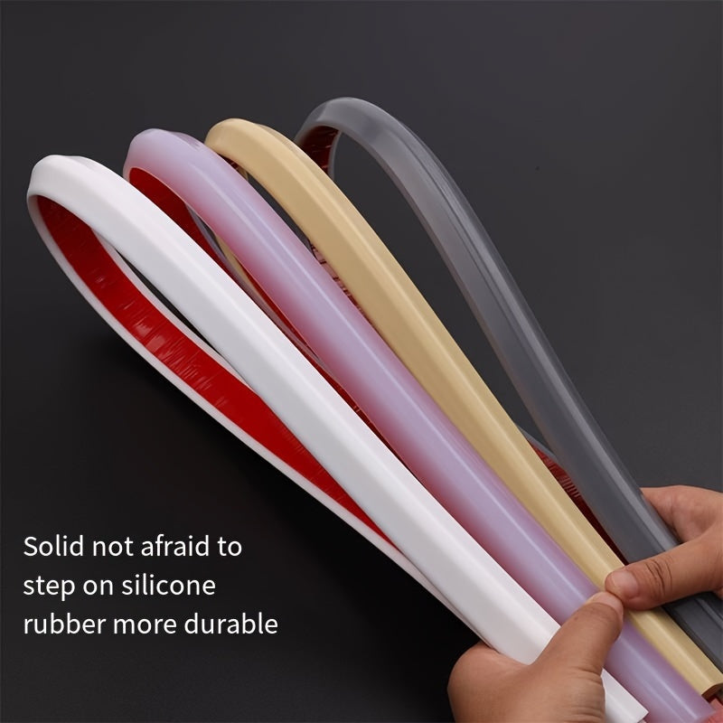 Flexible and durable silicone seal strip designed for wet and dry separation. Ideal for use as a safety shower threshold water dam or dishwashing spill guard on kitchen and bathroom floors.