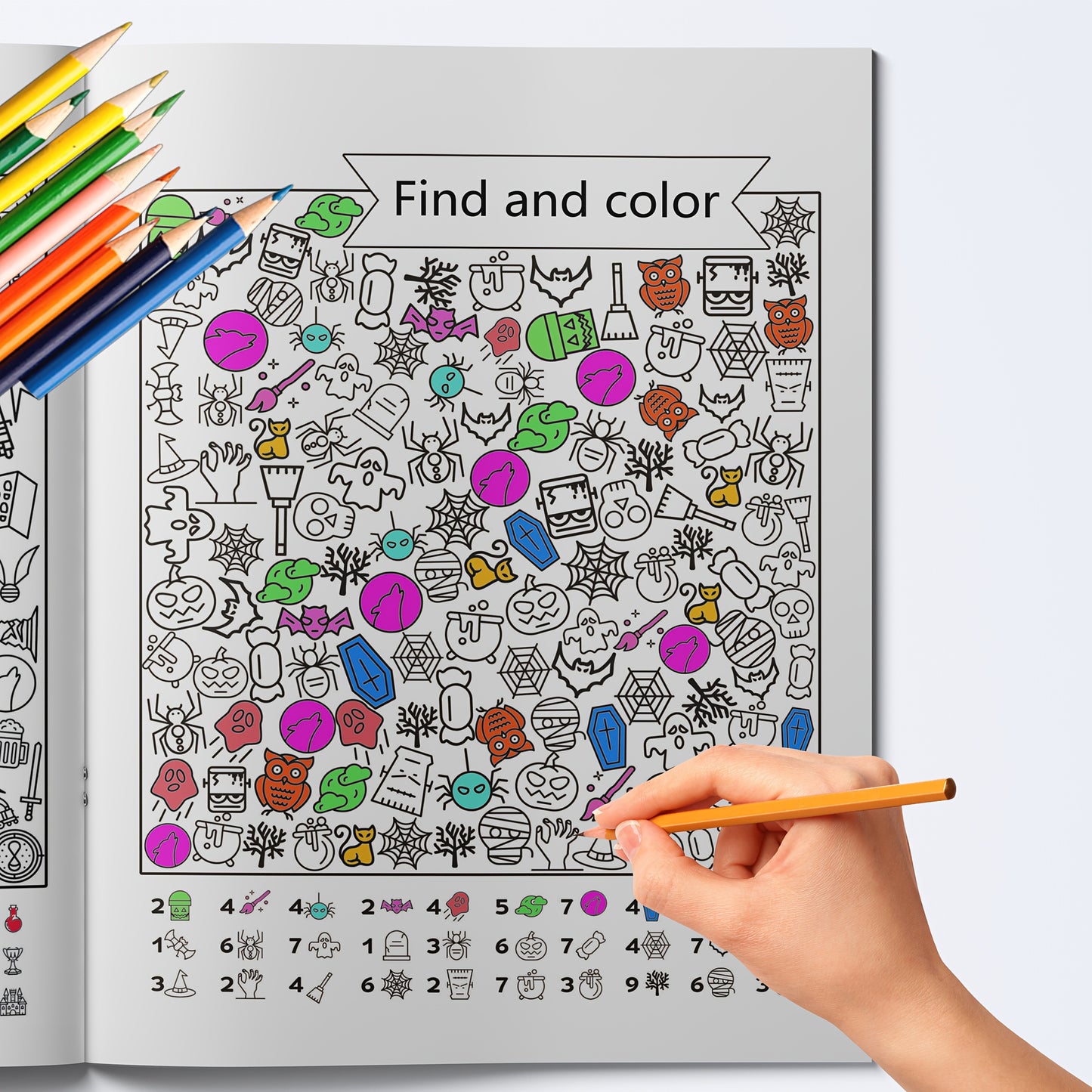 Discover patterns and color them to improve children's concentration and manual dexterity.