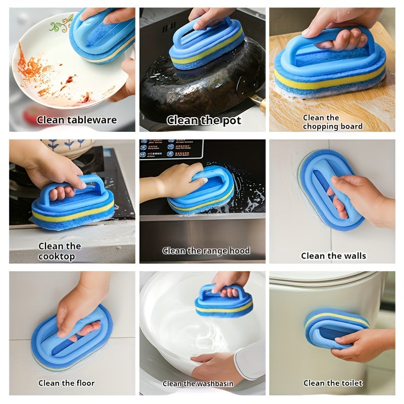 One or two pieces of sponge for hassle-free cleaning, perfect for keeping your kitchen and bathroom shining. Ideal for a variety of surfaces such as glass, walls, toilets, ceramics, and more. This non-electric, reusable sponge is gentle on all surfaces.