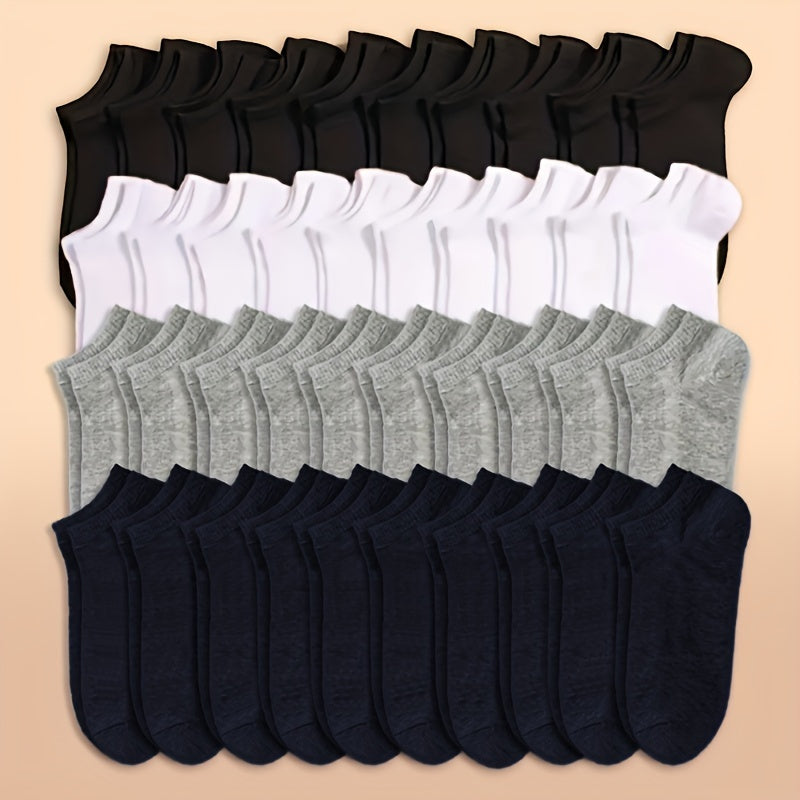 10 pairs of soft and lightweight unisex ankle socks, suitable for women