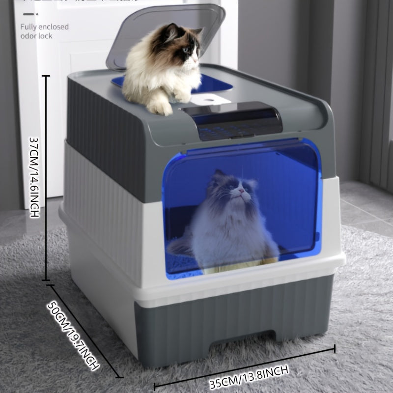 XL Enclosed Cat Litter Box with Drawer, Odor-Resistant, Easy to Clean