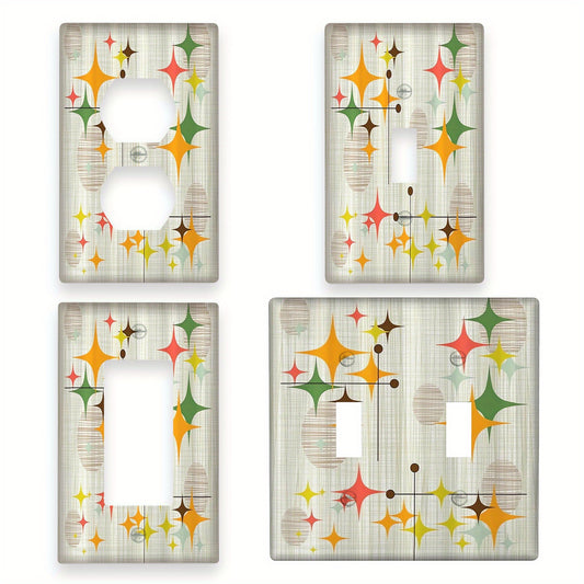 Mid-Century Modern Decorative Light Switch Wall Plate, Easy to Clean, Versatile for Home Decor