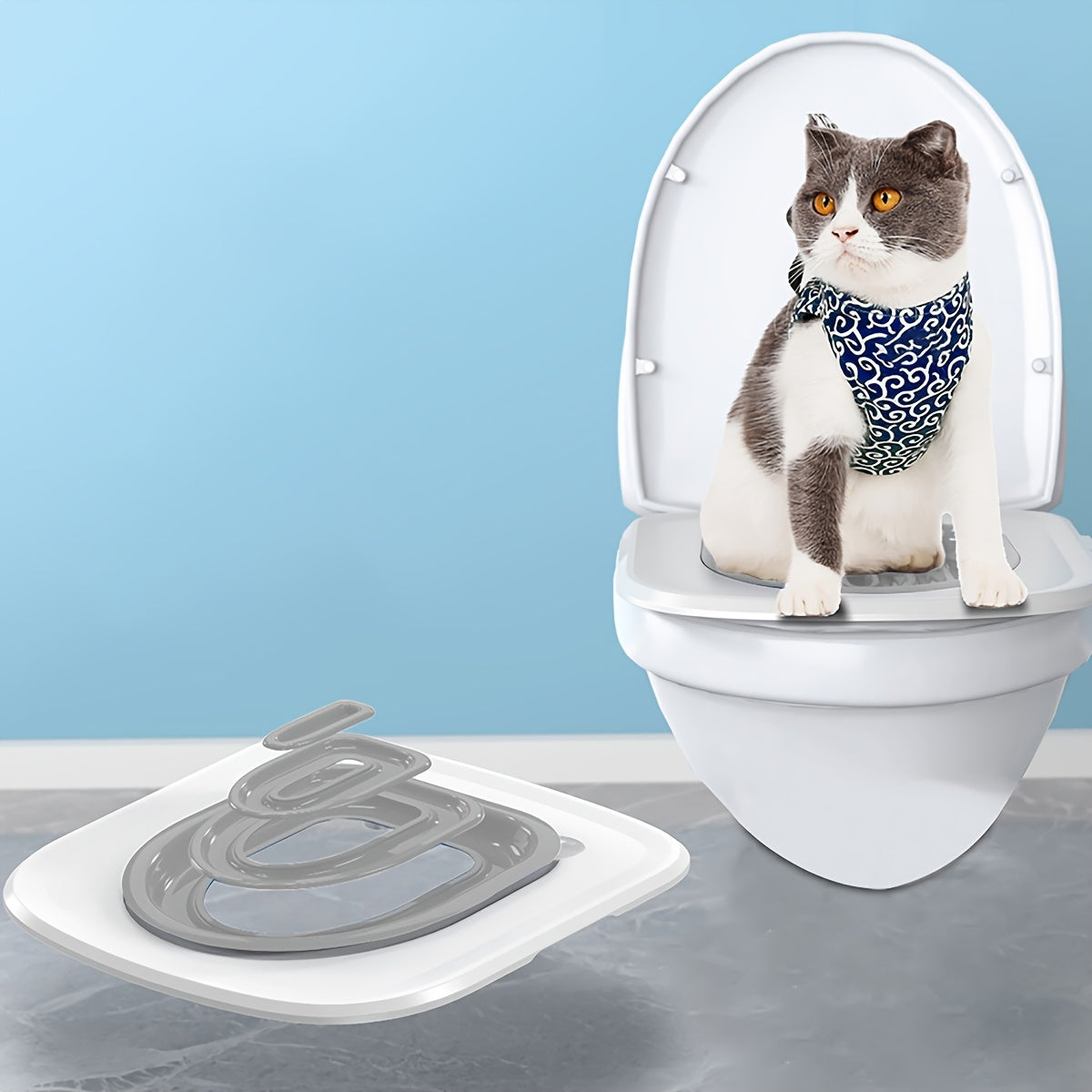 Cat toilet training aid made of PP material for litter box training.