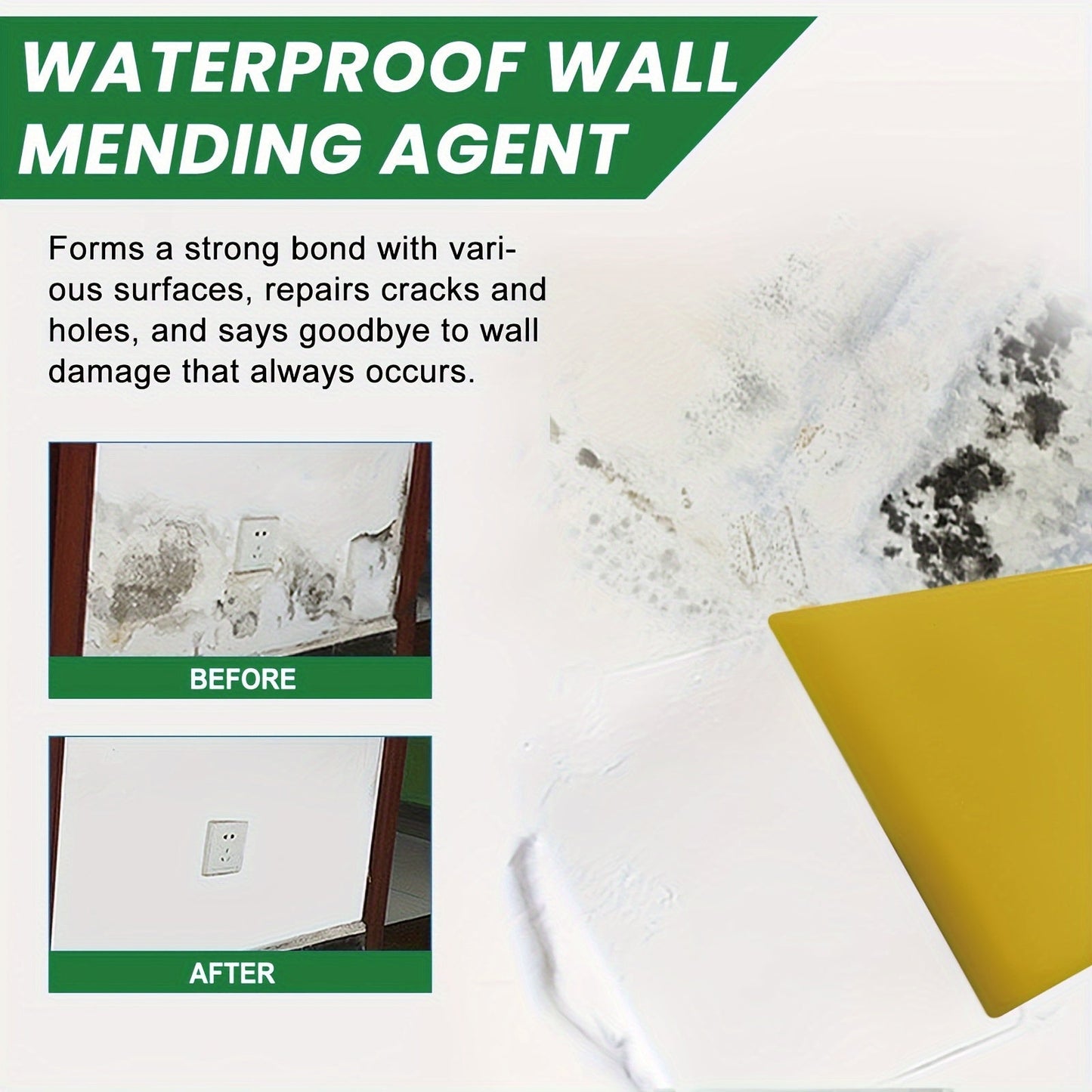 Quick-Dry Wall Repair Paste - Ideal Solution for White Walls, Leaves No Residue, A Must-Have for Home Cleaning