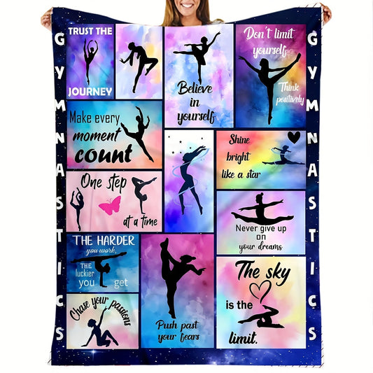 Soft and cozy 1pc Sport Girl Print Flannel Blanket, perfect for travel, sofa, bed, office, and home decor. Ideal for both boys and girls, adults, a great birthday or holiday gift. Suitable for all seasons.