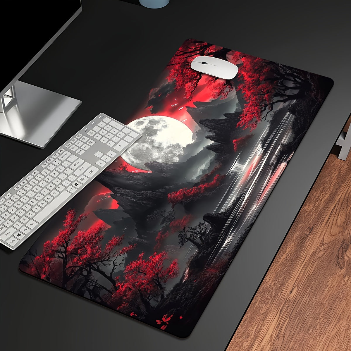 Large Dark Moon Gaming Keyboard Pad with durable, non-slip base and precision stitching - Ideal for gamers, office work, and study - Great gift for back-to-school or holidays.