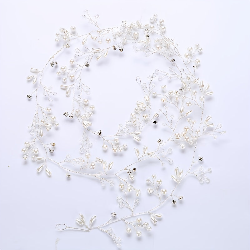 Handmade Wedding Bridal Headbands for Bridesmaids and Flower Girls, featuring Crystals, Faux Pearls, and Hair Vine Headwear Accessories for Women