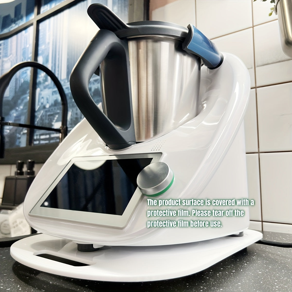 This durable food processor accessory is a 1-piece acrylic anti-slip mat designed specifically for the Thermomix TM5 TM6. It serves as a support pad for your kitchen countertop appliance, available in both black and white options.