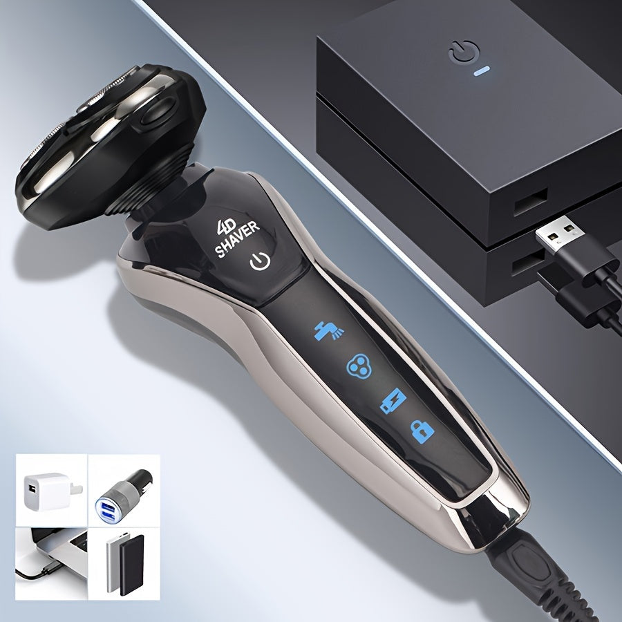 3-in-1 Electric Shaver with USB Charging and 3D Floating Shaving, Men's Holiday Gift