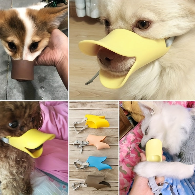 Soft duckbill cover for pet safety, comfortable breathable dog muzzle.