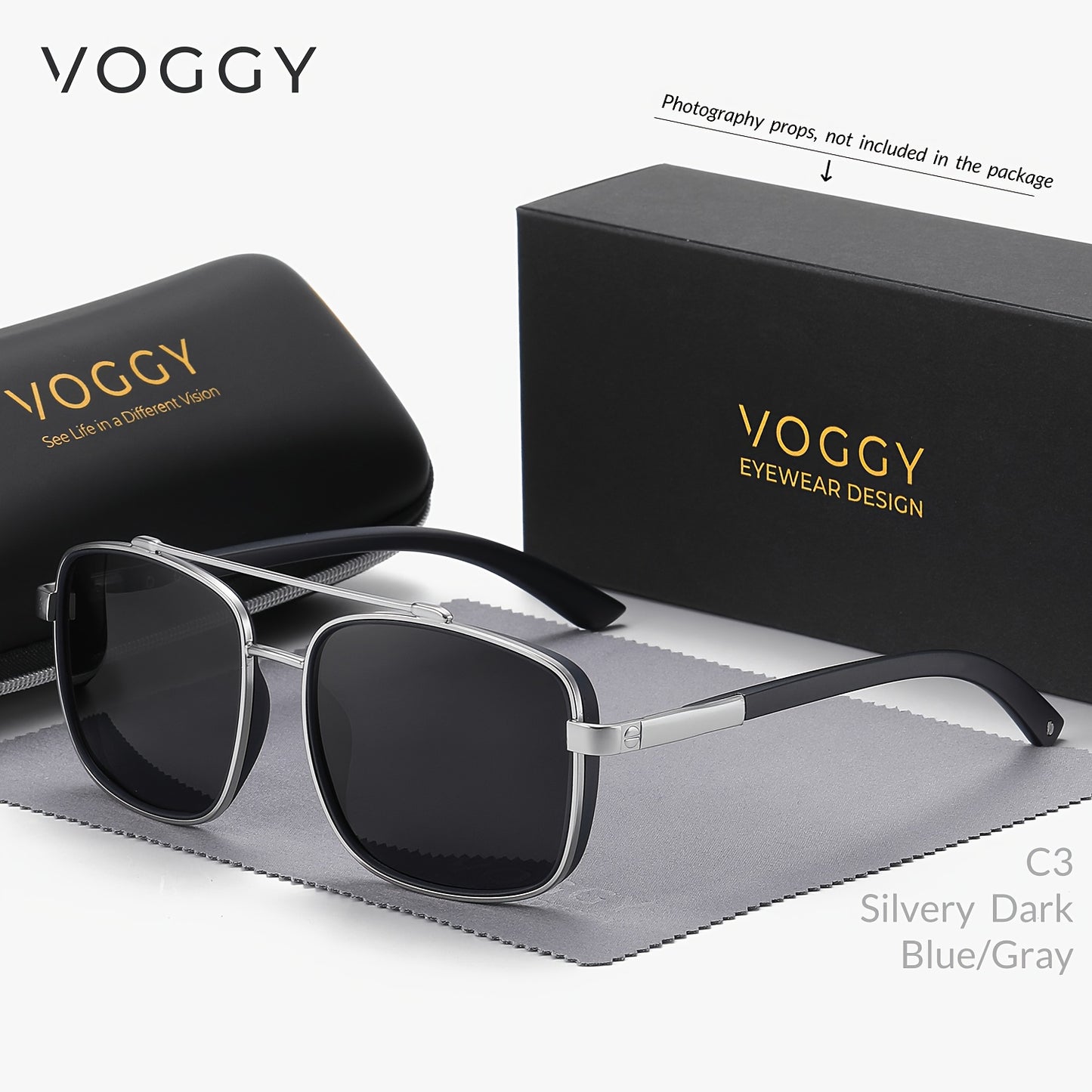 VOGGY Polarized Metal Fashion Glasses for Men & Women - Retro Style, Ideal for Sports, Driving, Cycling, Fishing, and Outdoor Adventures - Includes Black Case