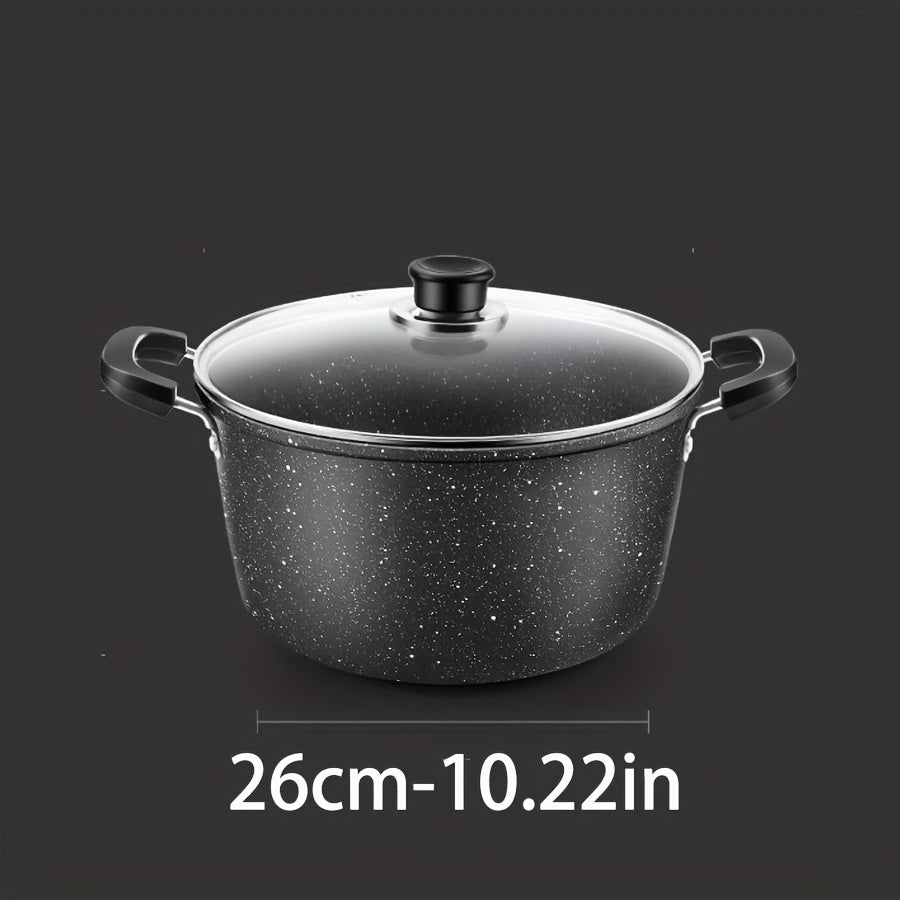 Set of 3 Non-Stick Cast Iron Cookware Pieces with Lids - Includes Soup, Frying, and Wok Pans for Multi-Purpose Kitchen Cooking