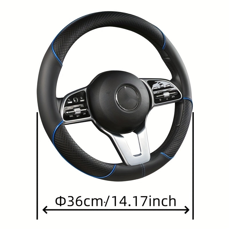 XUANHUANG PVC Steering Wheel Cover - Black & Red Design for Enhanced Driving Comfort.