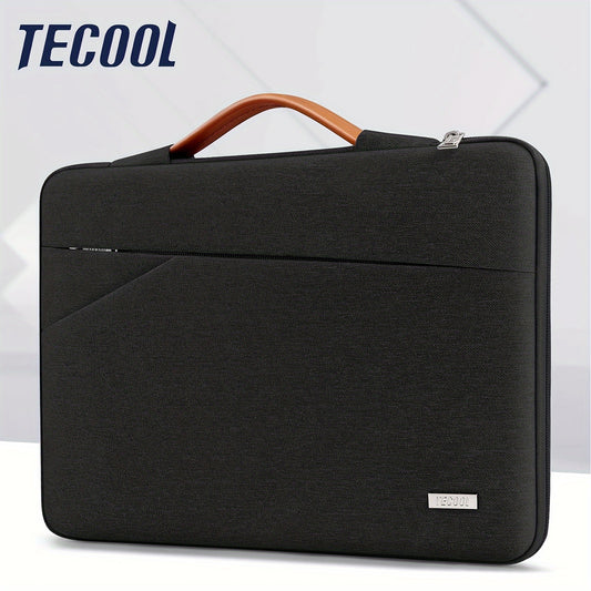 TECOOL Noutbuk qopchigi MacBook Air/Pro 13-14" M1/M2/M3, MacBook Air 15" M2/M3, MacBook Pro 16" M1/M2/M3 uchun. Suv o'tkazmaydigan, zarbaga chidamli, tutqichi va 13.5-16" noutbuklar uchun cho'ntaklari bilan.