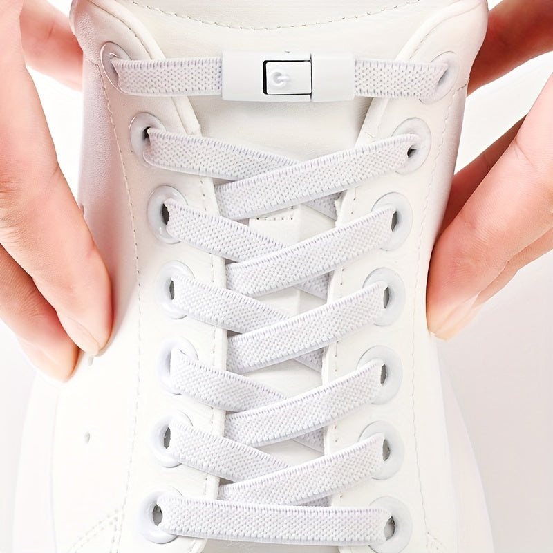 Get a free pair of tie-free shoelaces set for sneakers and canvas shoes with elastic laces and buckles.