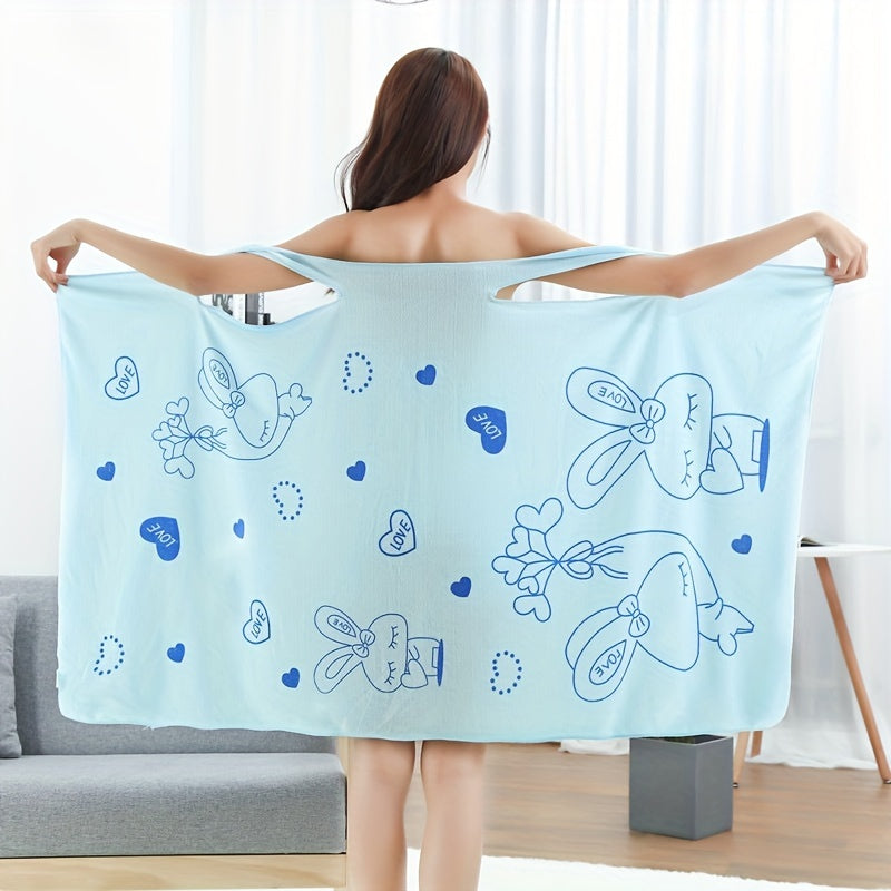 Space-themed women's bath robe made from soft and thick polyester fabric with high absorbency.