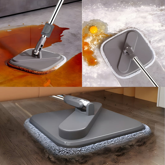 Effortlessly clean your floors with the Easy-Clean Spin Mop Set featuring dirt separation technology. Enjoy streak-free results in the kitchen, bathroom, and living room with its rotating design. No power necessary, making it perfect for those lazy days.