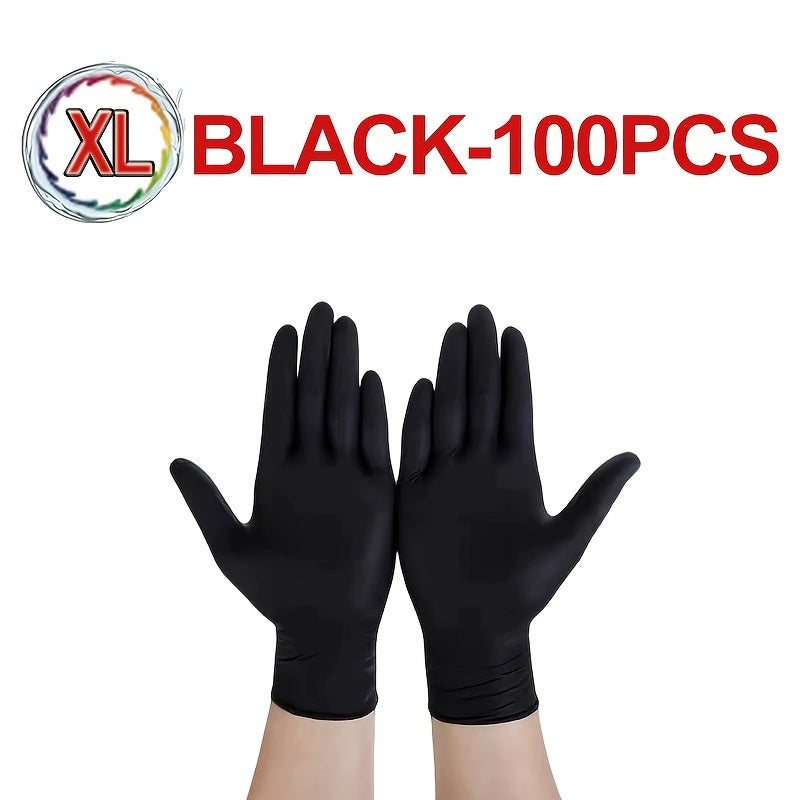 Get a pack of black disposable nitrile gloves in sets of 100, 50, or 20 pieces. These gloves are perfect for a variety of tasks such as kitchen dishwashing, cleaning, tattooing, working in hotels, hair salons, and pet care. They are essential tools for