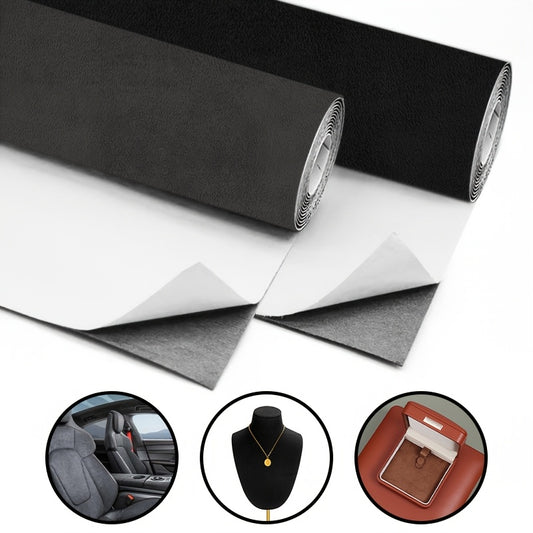 1 Self-Adhesive Suede Fabric Roll, 59.99 x 200.0 cm, Solid Color Soft Velvet Material, ideal for car interiors, jewelry boxes, gift cases, and DIY display cabinet decor.