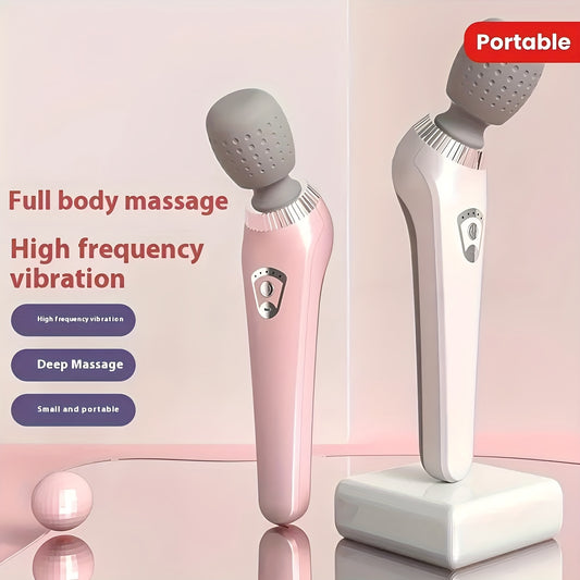 Ultra-Compact Portable Electric Massage Stick - USB rechargeable with high-speed motor and high-frequency vibration for full-body relaxation, perfect for neck, back, legs, and waist.