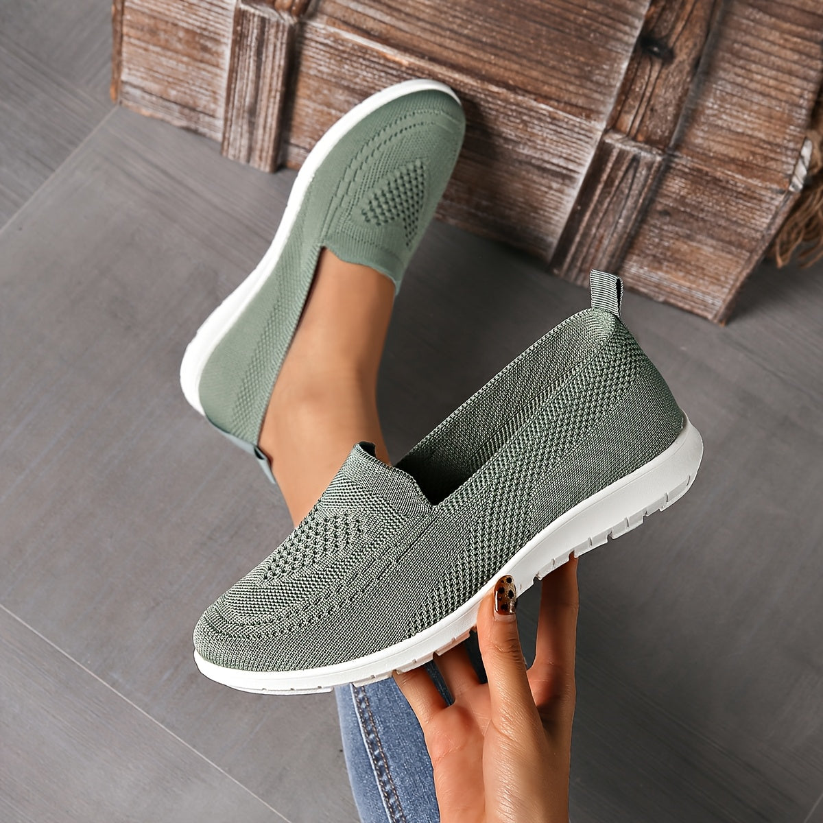 Women's slip-on sneakers are lightweight and breathable with PVC sole and fabric lining. Perfect for all seasons, available in multiple colors.