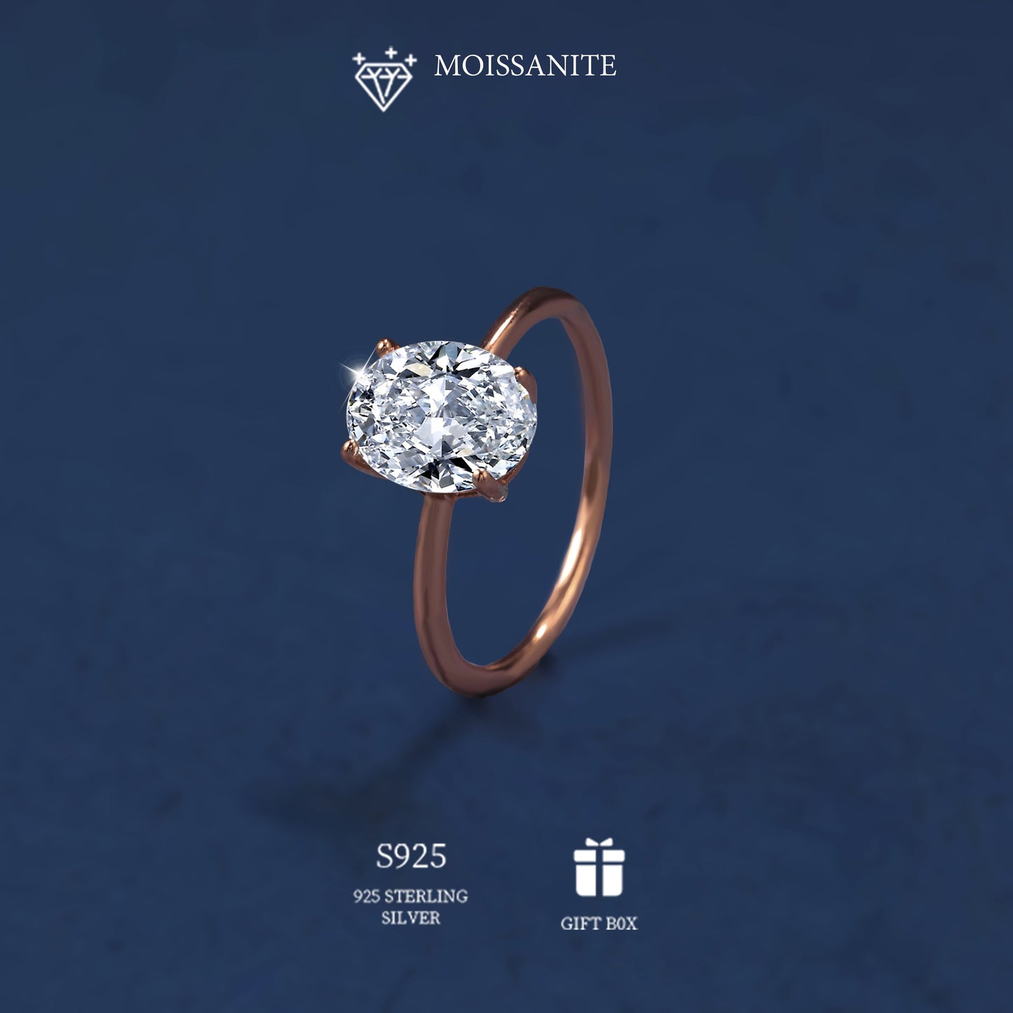 Stunning 925 Sterling Silver 2ct Goose Egg Moissanite Halo Ring, Hypoallergenic and Perfect for Women's Engagement, Proposal, Wedding, or Mother's Day Gift. Includes Moissanite Certificate and Comes in an Exquisite Gift Box Packaging.