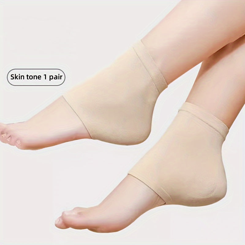 1 Pair Moisturizing Heel Socks with Silicone Gel soften and protect dry, cracked heels for both men and women.