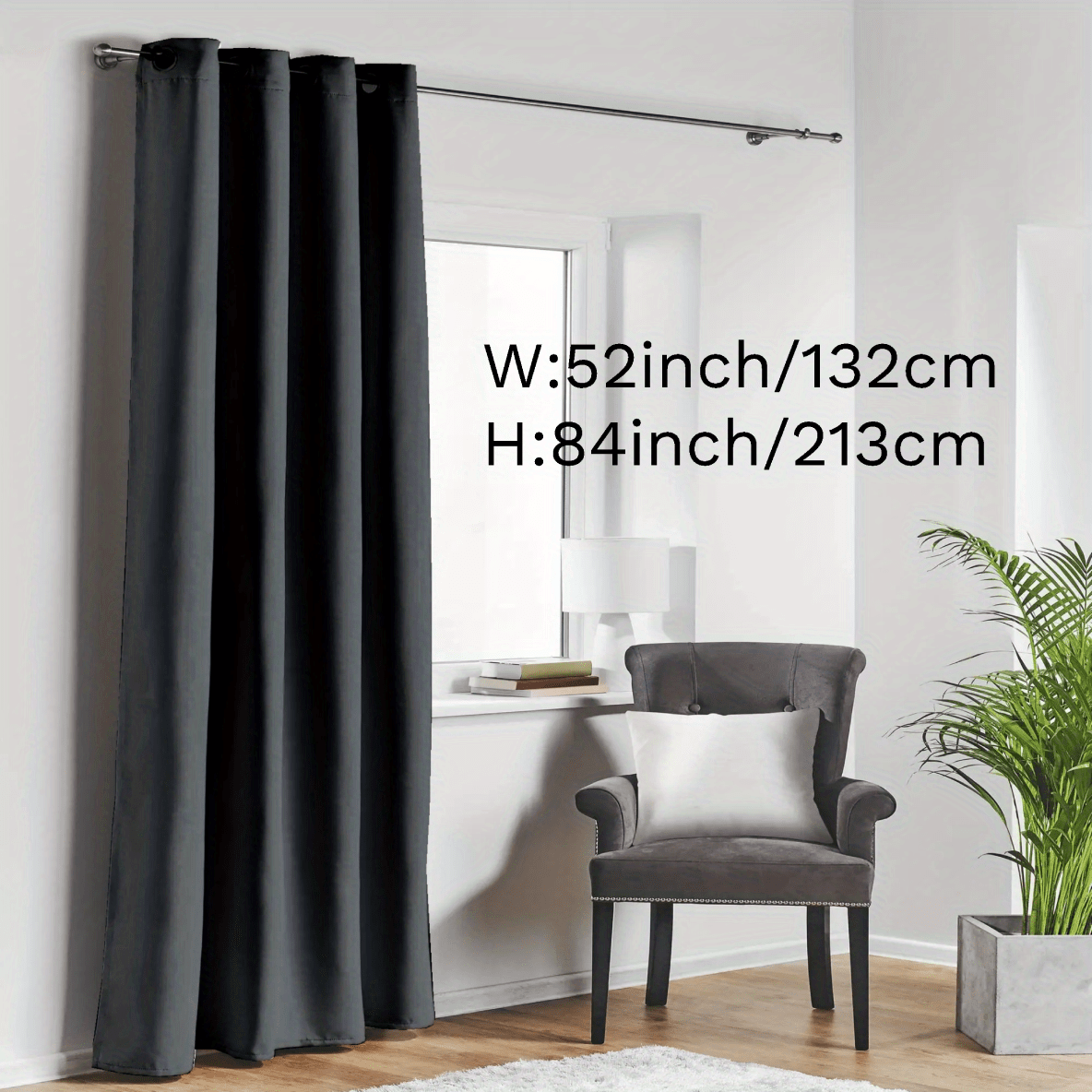 Blackout Curtain with Loop for Bedroom - Provides Heat Insulation, Energy Savings, Noise Reduction, and Shading - Also Suitable for Living Room - 180g Weight