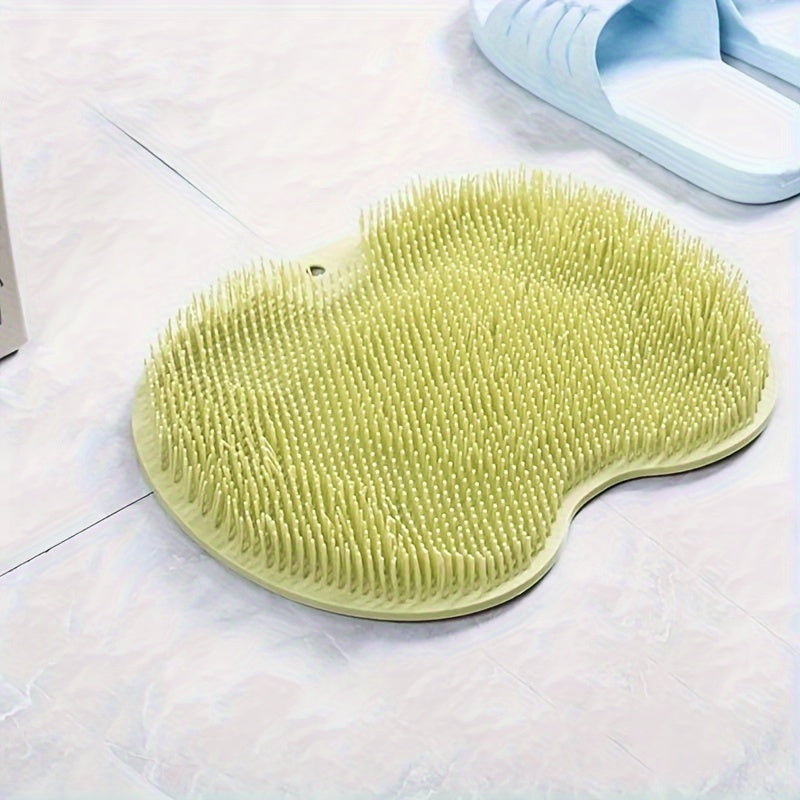 1pc Silicone Foot & Back Shower Scrubber with Suction Cups for Deep Cleansing and Massage.