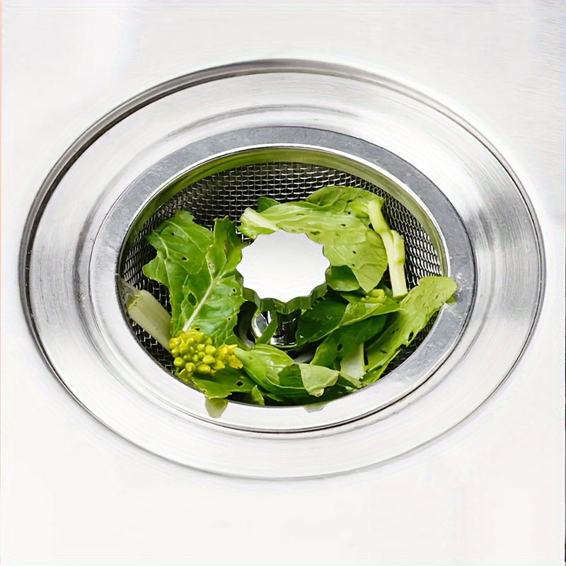 Stainless steel sink strainer with stopper, metal filter basket for food scraps, upgraded colander set, dishwasher safe.