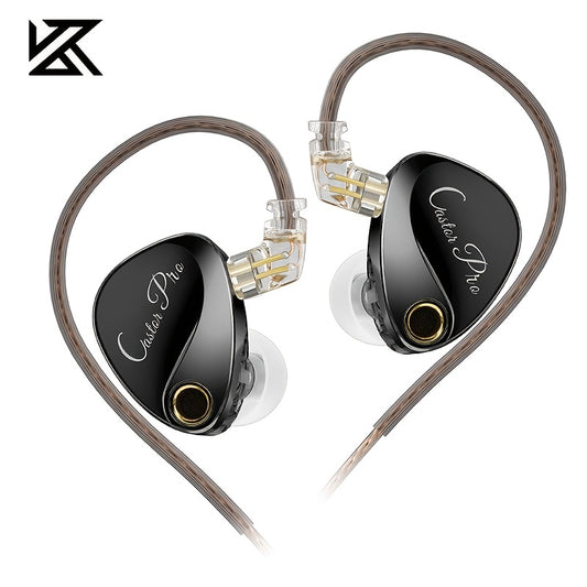 KZ Castor PRO In-Ear Earphones with 2DD Dynamic High-End Tunable Earbuds, Semi-Open-Back, Call Control, Detachable Cable, Condenser Mic, Plastic Construction, Ear Cushions, Push Button