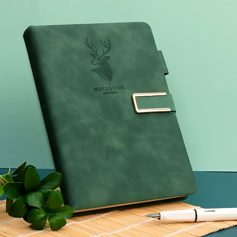 Premium faux leather notebook with buckle closure, 160 waterproof square grid pages for home, office, and study use.