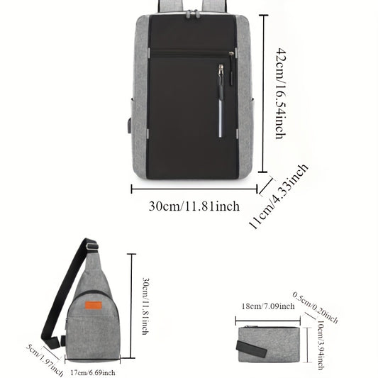 Large Capacity Korean Style Backpack Set for Computer School