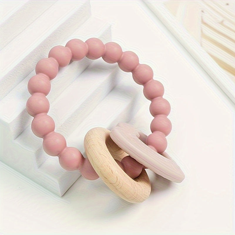 Dusty Rose Baby Teething Toys - Safe BPA-Free Silicone Teethers for Infants 0-24 Months - Designed for Soothing Sucking Needs