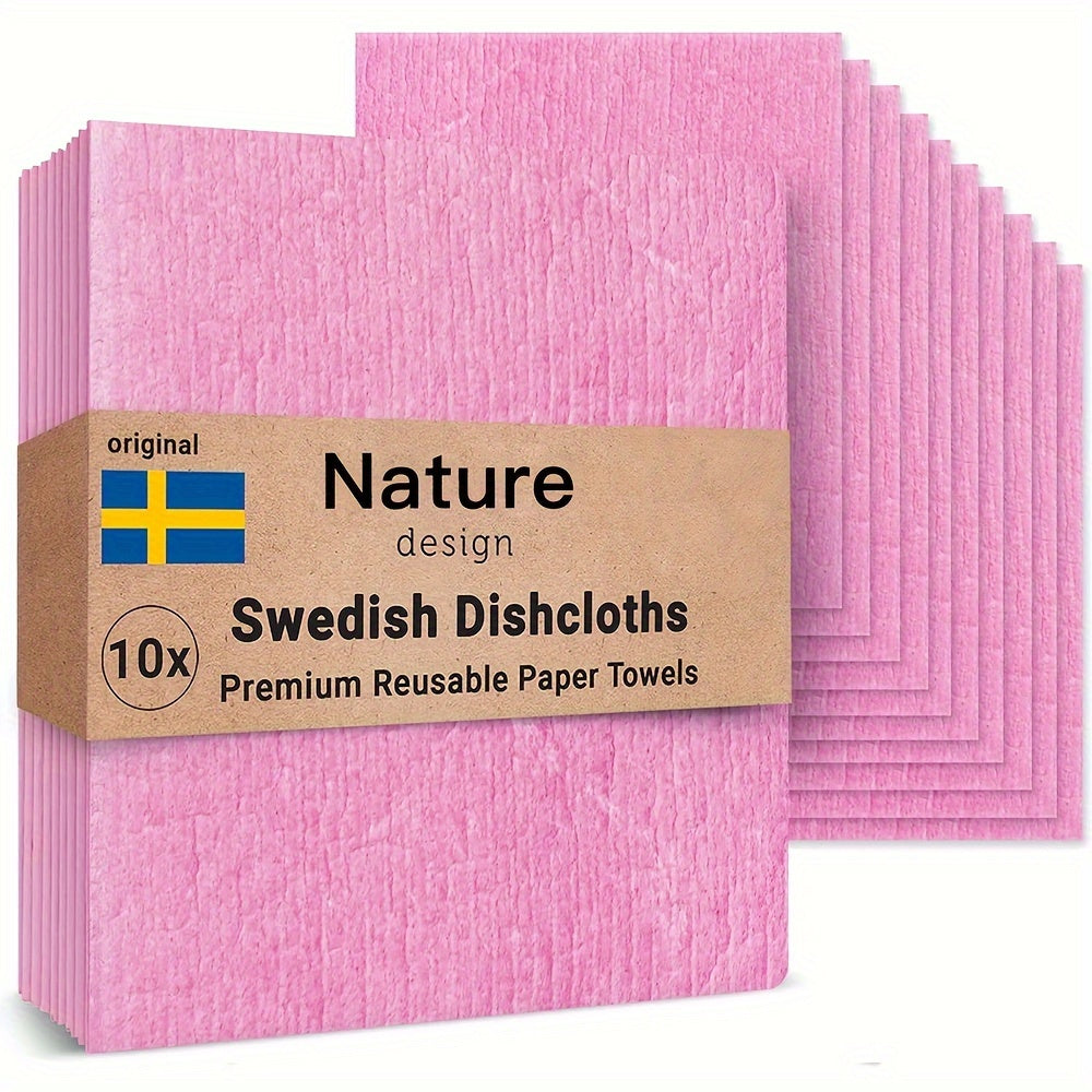 Celebrate Mother's Day with Reusable Pink Swedish Dishcloths! These versatile and decorative Cellulose Kitchen Cloths provide the perfect alternative to wasteful Paper Towels, Sponges, Wipes, Dish Rags, and other cleaning items. Treat Mom to a