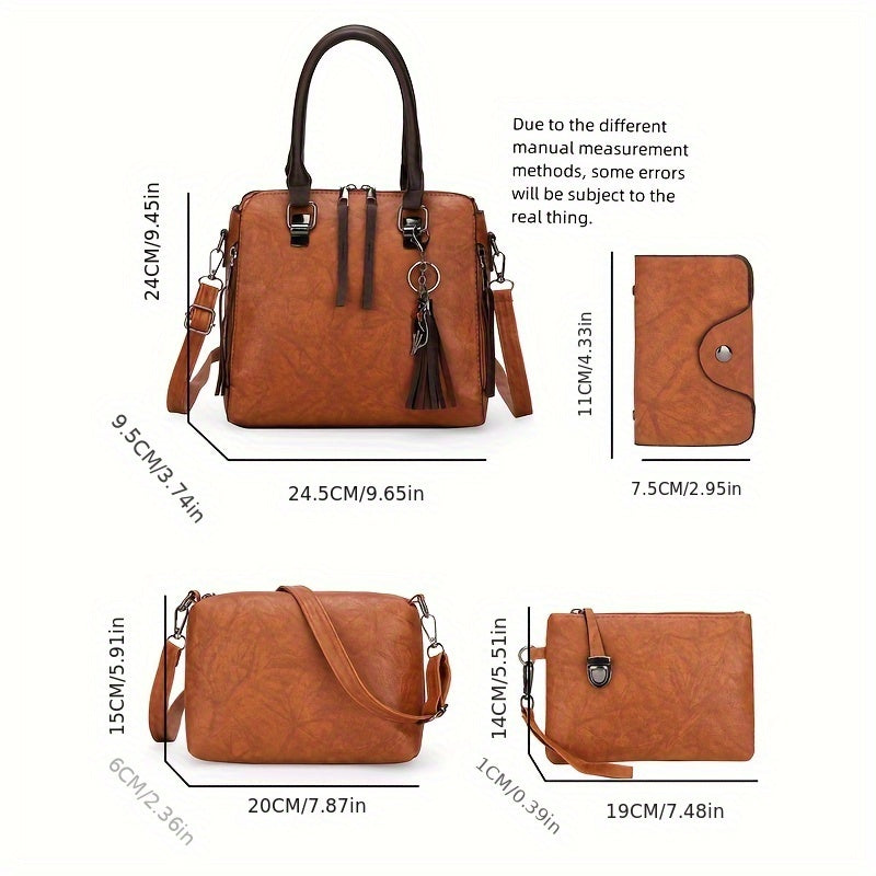 2024 New Retro Multi-Set Handbag for Women, Western Style Crossbody Bag with Large Capacity